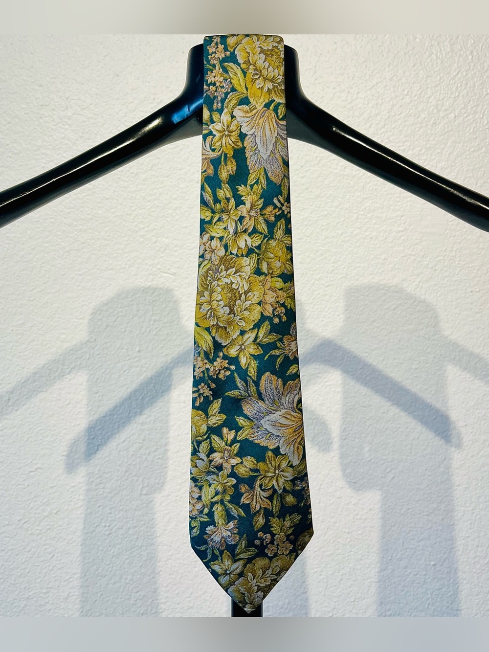 Altea Milano 100% Silk Green and Yellow Floral Tie - Made in Italy